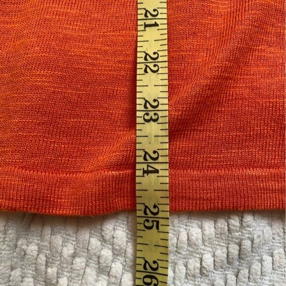 J Jill NWT "Zinnia" Tangerine Orange Linen Blend Cold Shoulder Sweater Size S - Picture 5 of 6